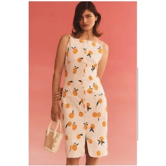 Urban Outfitters Dresses & Skirts - Anthropologie‎ Maeve Dylan Mierzwinski Orange Print Midi Dress | Size S